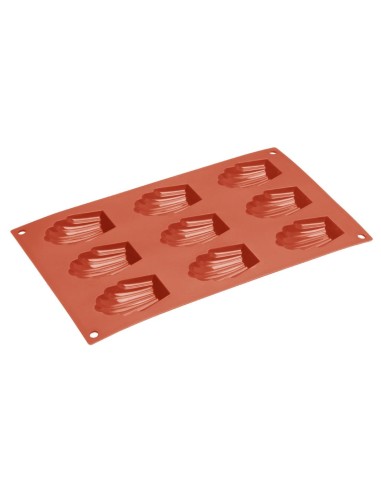 Plaque silicone 9 moules à madeleine Vogue - orange