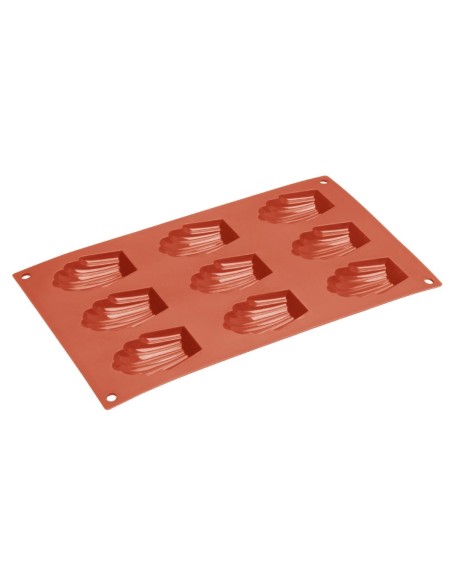 Plaque silicone 9 moules à madeleine Vogue - orange