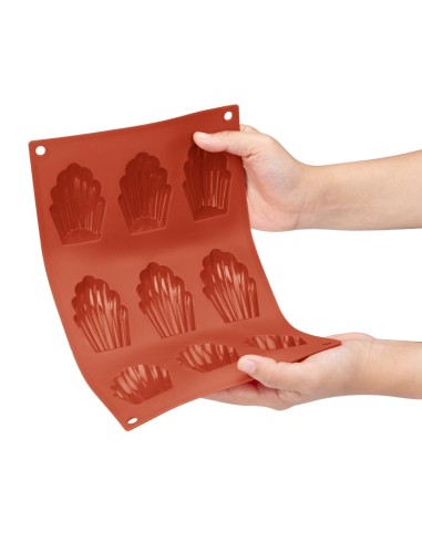 Plaque silicone 9 moules à madeleine Vogue - orange