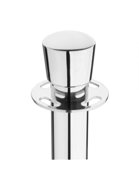 Poteaux d'accueil Bolero base plate en inox - lot de 2