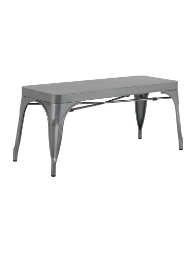 Bancs métal gris Bolero Bistro 1000 mm - lot de 2