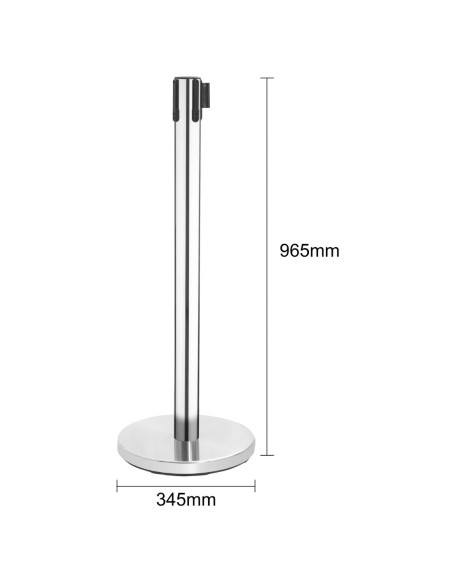 Barrière rétractable inox Bolero 3 m - lot de 2