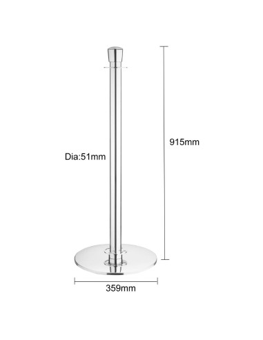 Poteaux d'accueil Bolero base plate en inox - lot de 2