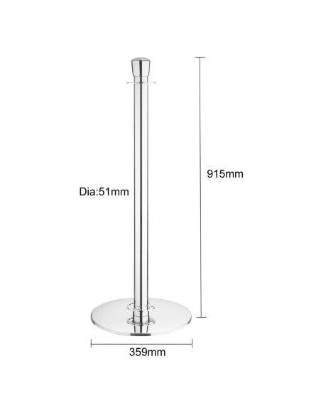 Poteaux d'accueil Bolero base plate en inox - lot de 2