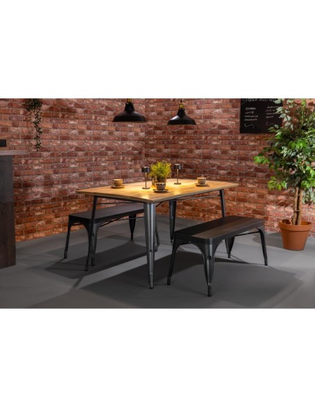 Bancs métal gris Bolero Bistro 1000 mm - lot de 2