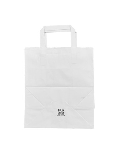 Grands sacs en papier blanc Fiesta Recyclable - lot de 250