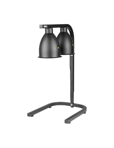 Lampe chauffante double Buffalo noir mat 500W GN1/1