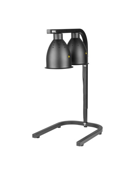 Lampe chauffante double Buffalo noir mat 500W GN1/1