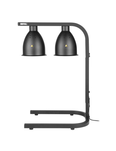 Lampe chauffante double Buffalo noir mat 500W GN1/1