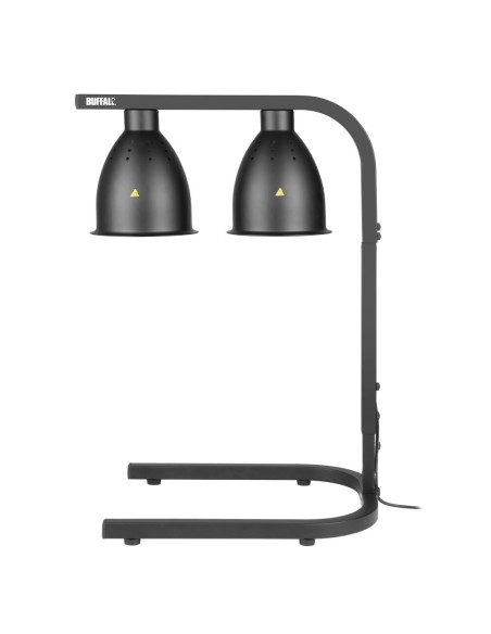 Lampe chauffante double Buffalo noir mat 500W GN1/1