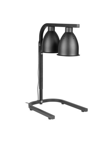 Lampe chauffante double Buffalo noir mat 500W GN1/1