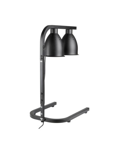 Lampe chauffante double Buffalo noir mat 500W GN1/1