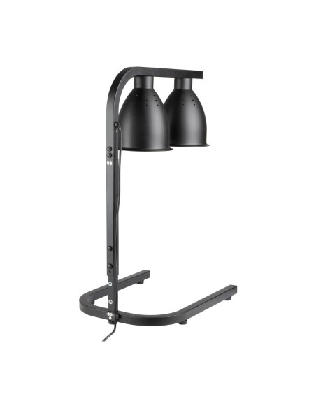 Lampe chauffante double Buffalo noir mat 500W GN1/1