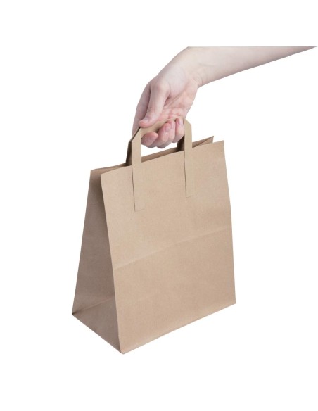 Grands sacs en papier marron Fiesta Recyclables - lot de 250