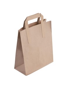 Sacs moyens en papier marron à poignées plates - lot de 250 2