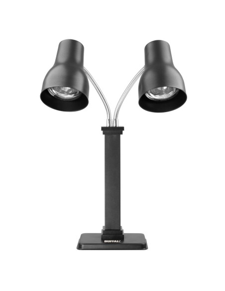 Lampe chauffante double sur pied Buffalo noir mat 2x250 W