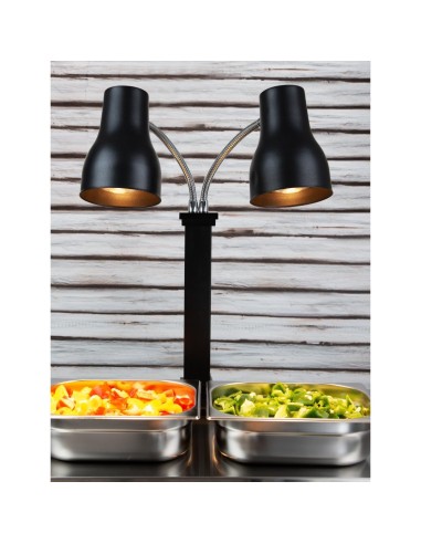 Lampe chauffante double sur pied Buffalo noir mat 2x250 W