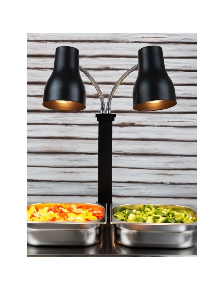 Lampe chauffante double sur pied Buffalo noir mat 2x250 W
