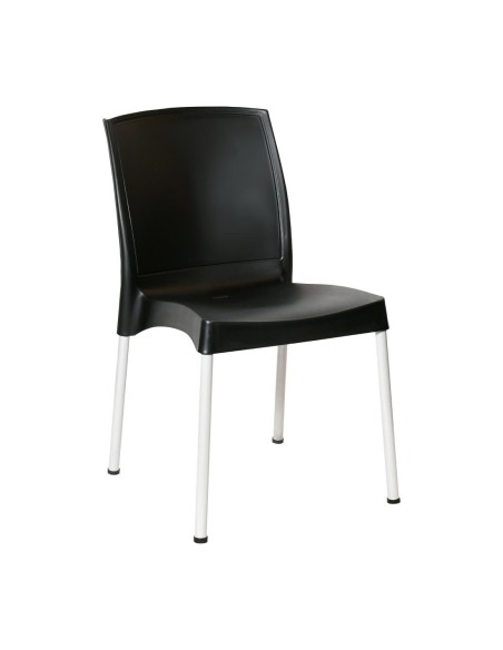 Chaises Bolero Elements noires - lot de 4, empilables