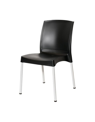 Chaises Bolero Elements noires - lot de 4, empilables