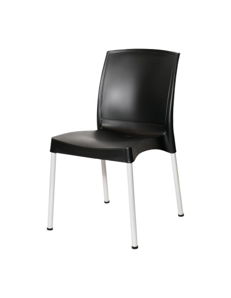 Chaises Bolero Elements noires - lot de 4, empilables