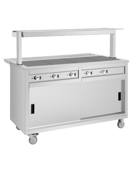 Buffet central mobile Buffalo 4 x GN 1/1 - plaque chauffante