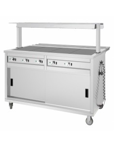 Buffet central mobile Buffalo 4 x GN 1/1 - plaque chauffante 2