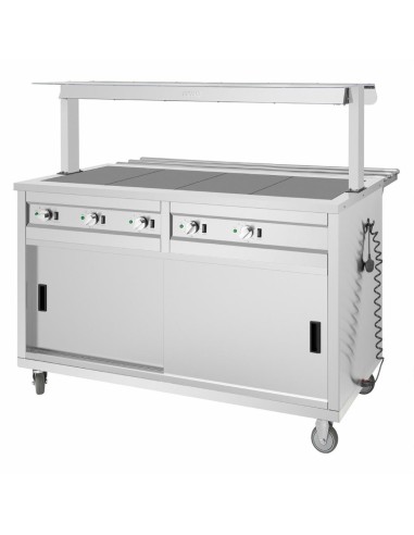 Buffet central mobile Buffalo 4 x GN 1/1 - plaque chauffante