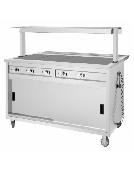 Buffet central mobile Buffalo 4 x GN 1/1 - plaque chauffante