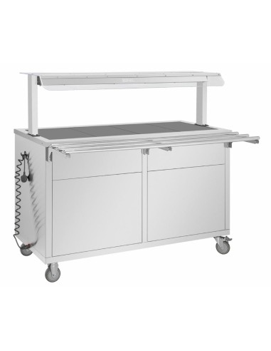 Buffet central mobile Buffalo 4 x GN 1/1 - plaque chauffante