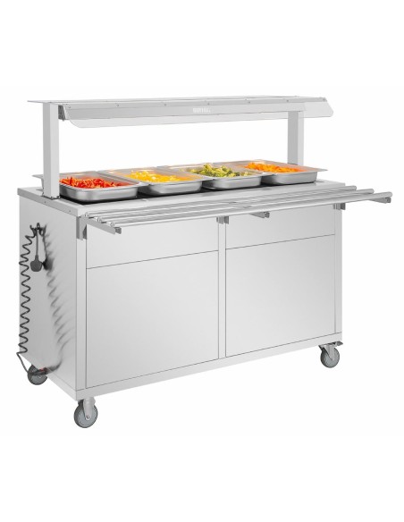 Buffet central mobile Buffalo 4 x GN 1/1 - plaque chauffante