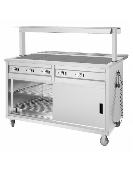 Buffet central mobile Buffalo 4 x GN 1/1 - plaque chauffante