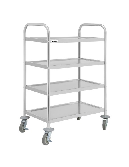 Chariot de débarrassage Vogue 4 niveaux - inox, 100 kg
