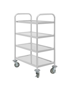 Chariot de débarrassage Vogue 4 niveaux - inox, 100 kg 2