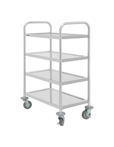 Chariot de débarrassage Vogue 4 niveaux - inox, 100 kg