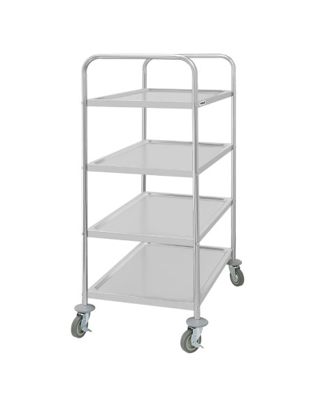 Chariot de débarrassage Vogue 4 niveaux - inox, 100 kg