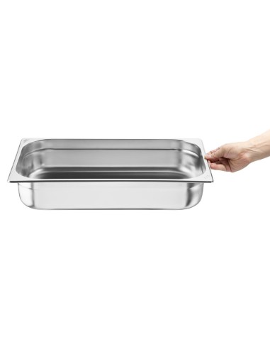 Bacs GN 1/1 inox Nisbets Essentials 100 mm - lot de 3