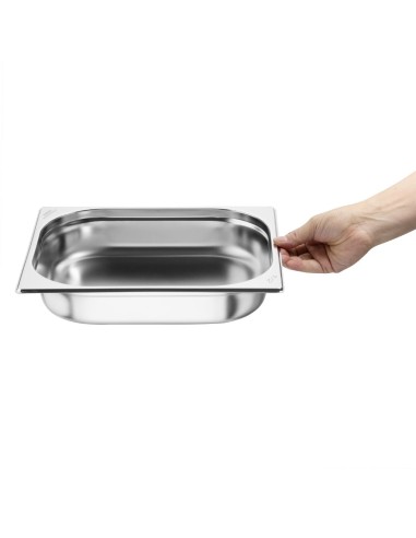 Bacs GN 1/2 inox Nisbets Essentials 65 mm - lot de 3