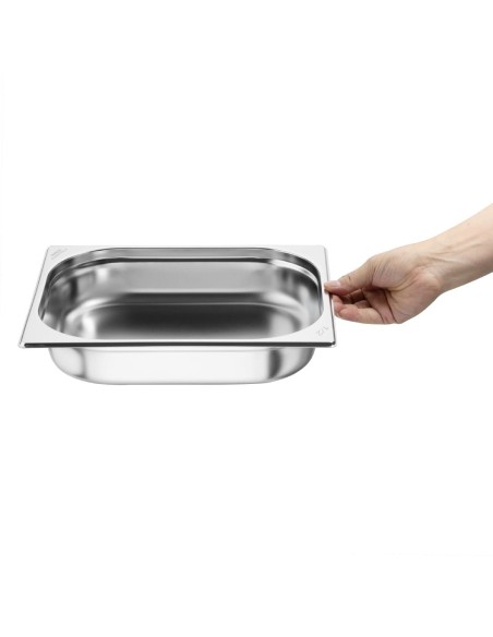 Bacs GN 1/2 inox Nisbets Essentials 65 mm - lot de 3