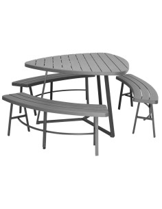 Table de pique-nique Bolero Valletta avec bancs - Gris