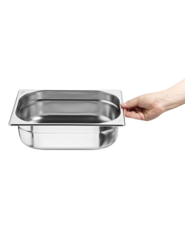 Bacs GN 1/2 inox Nisbets Essentials 100 mm - lot de 3
