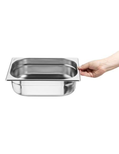 Bacs GN 1/2 inox Nisbets Essentials 100 mm - lot de 3