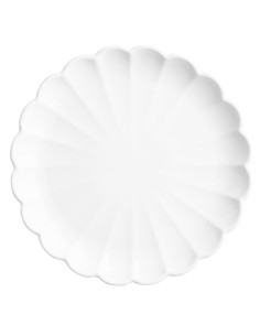 Assiettes festonnées Olympia Bloom blanches 226 mm - lot de 6