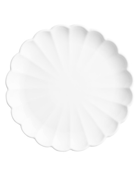 Assiettes festonnées Olympia Bloom blanches 226 mm - lot de 6