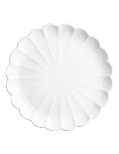 Assiettes festonnées Olympia Bloom blanches 276 mm - lot de 4