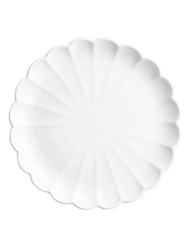 Assiettes festonnées Olympia Bloom blanches 276 mm - lot de 4