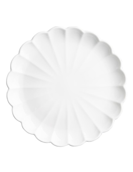 Assiettes festonnées Olympia Bloom blanches 276 mm - lot de 4