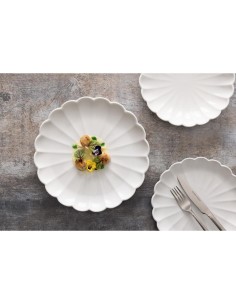 Assiettes festonnées Olympia Bloom blanches 276 mm - lot de 4 2