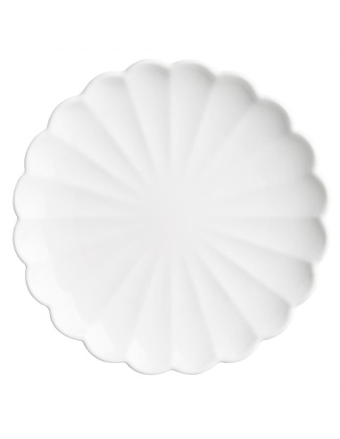Assiettes festonnées Olympia Bloom blanches 175 mm - lot de 6