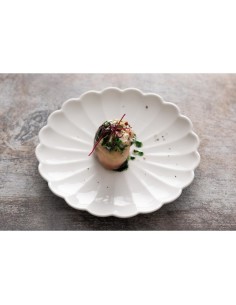 Assiettes festonnées Olympia Bloom blanches 175 mm - lot de 6 2